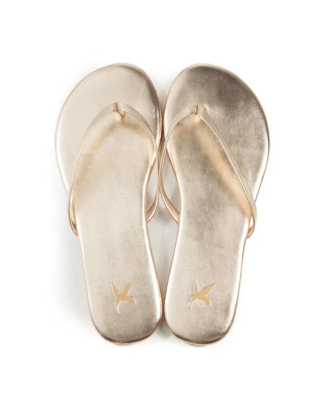 San Juan Y2K Metallic Flip Flops Womens 8 Gold Thong Sandals Beach Coastal